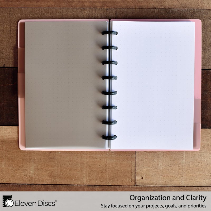 Eleven Discs Letter Poly Tab Dividers for Discbound Notebooks fits Circa, Arc, TUL (Black Semi-Transparent, Set of 5) - Image 3